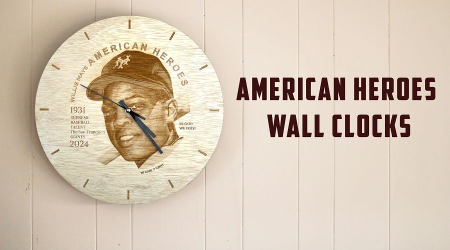 Wille Mays wood engraved wall clock